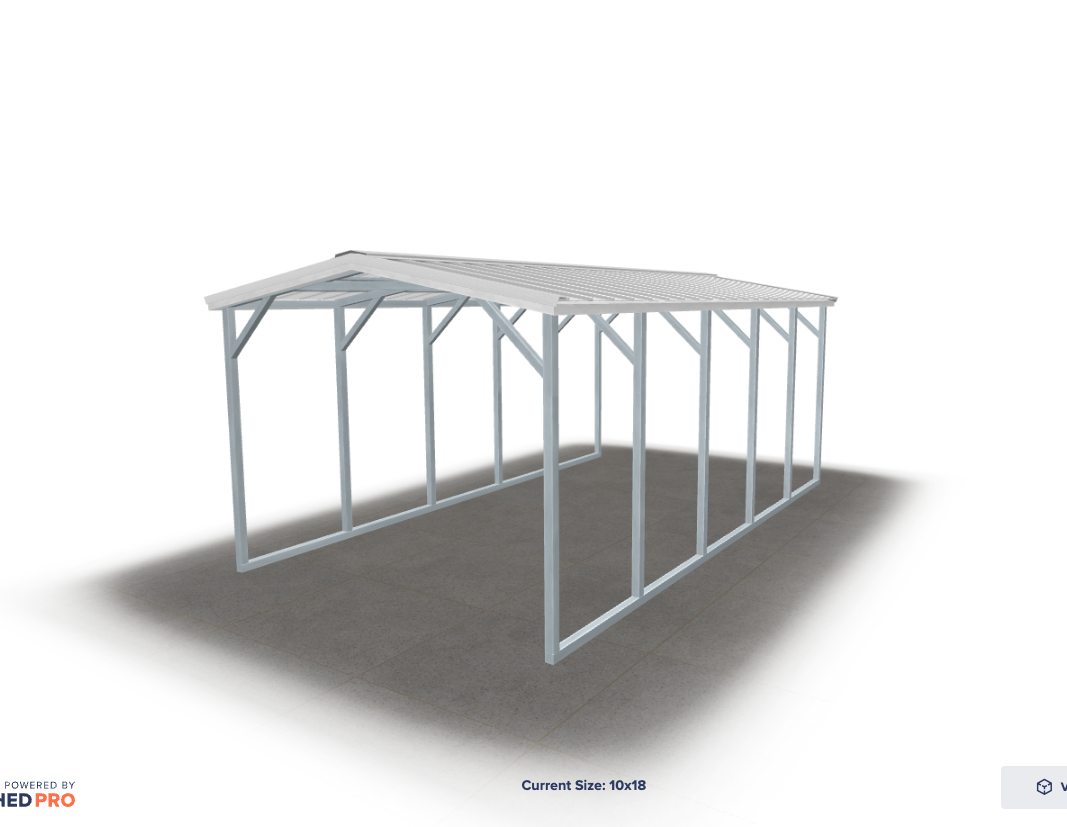 Standard Carport Vertical Roof
